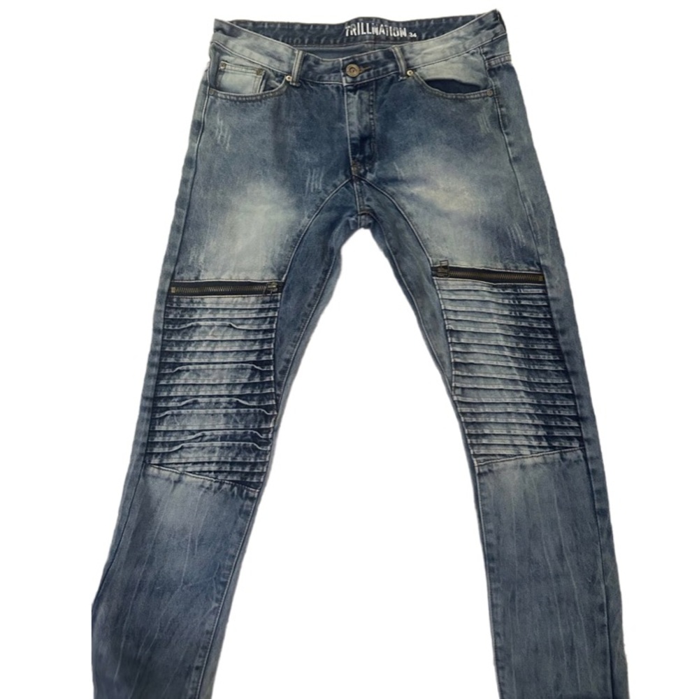 TRILLNATION  36/32 🏍MOTO TIE DYE JEANS 👖